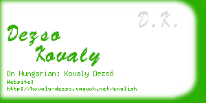 dezso kovaly business card